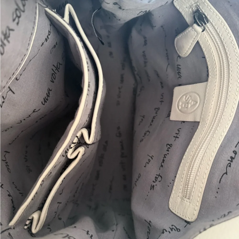 ASH boho White 100% leather Fringe Shoulder Bag/Crossbody - Picture 8 of 10